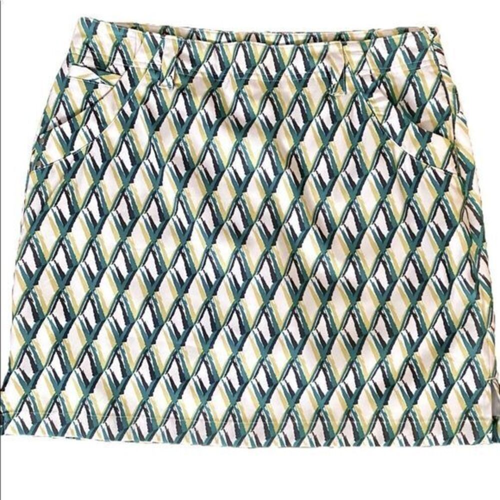 Nivo Skort -6 green white gray , polyester spandex